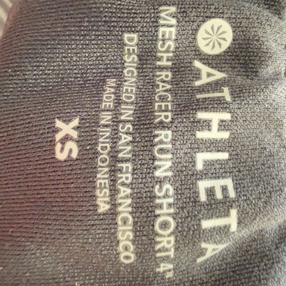 Athleta XS Women Camo Print Mesh Racer‎ Run Shorts 4" Black Gray - Picture 5 of 7